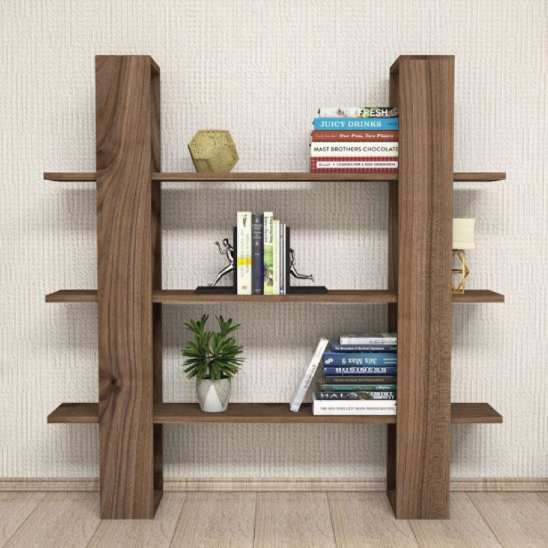 Bookcase Cornelia HM9026.01 Walnut Melamine 120x23.2x120cm