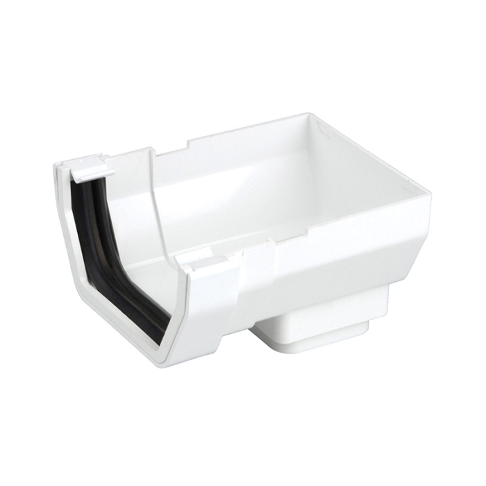 Osma 807W Stopend Outlet White Guttering