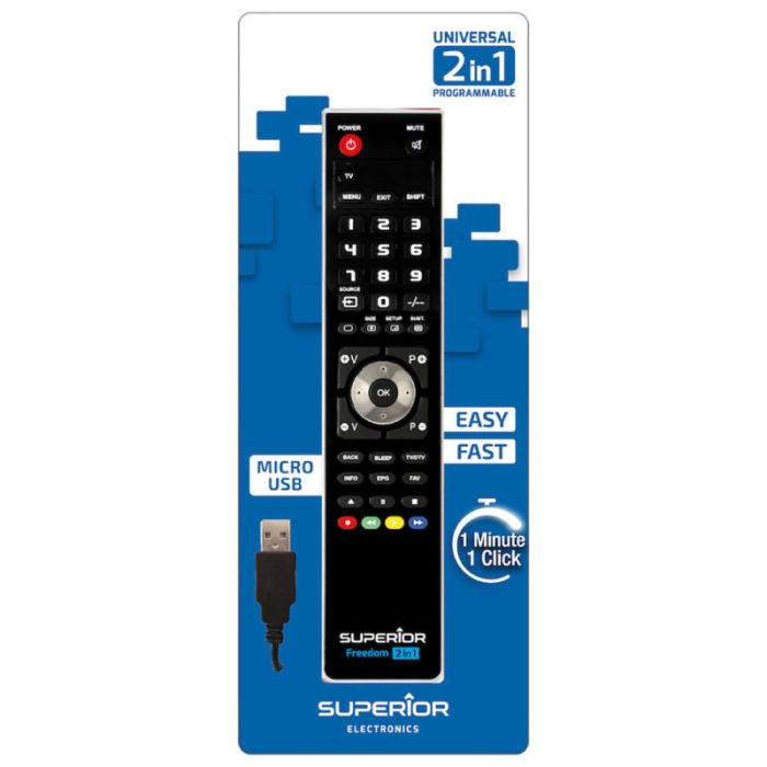 Superior Micro-Usb 2-In-1 Smart Universal TV Remote Control