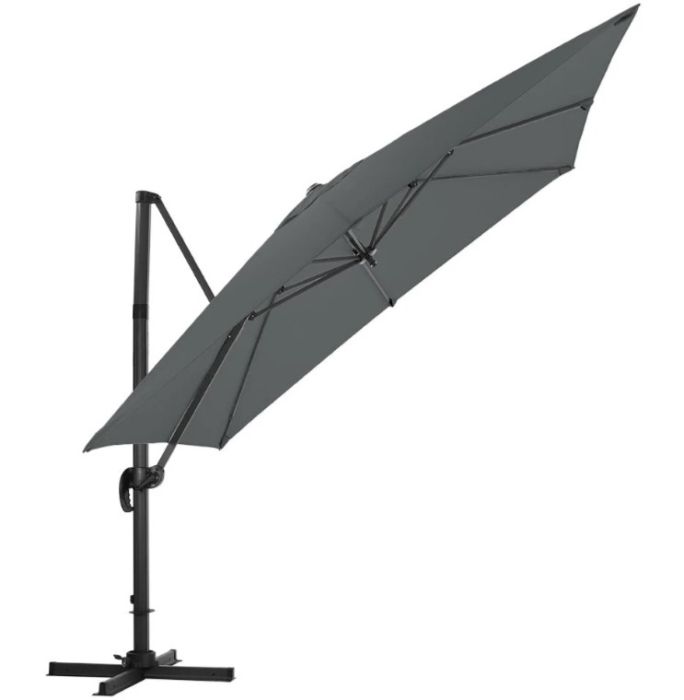 Roma Garden Umbrella (Hanging) Aluminum Square Grey 3m