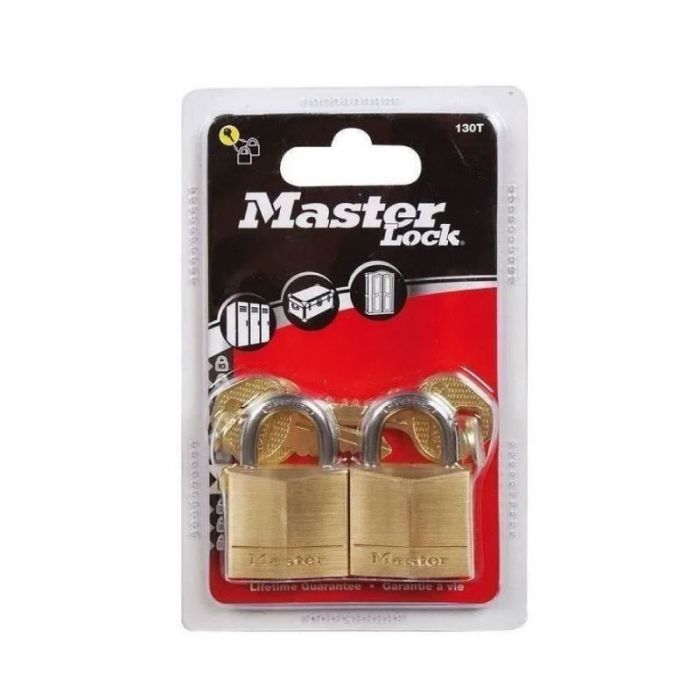 Masterlock Mas.Brass 130EURT 2pcs Set Standard Padlocks 30mm