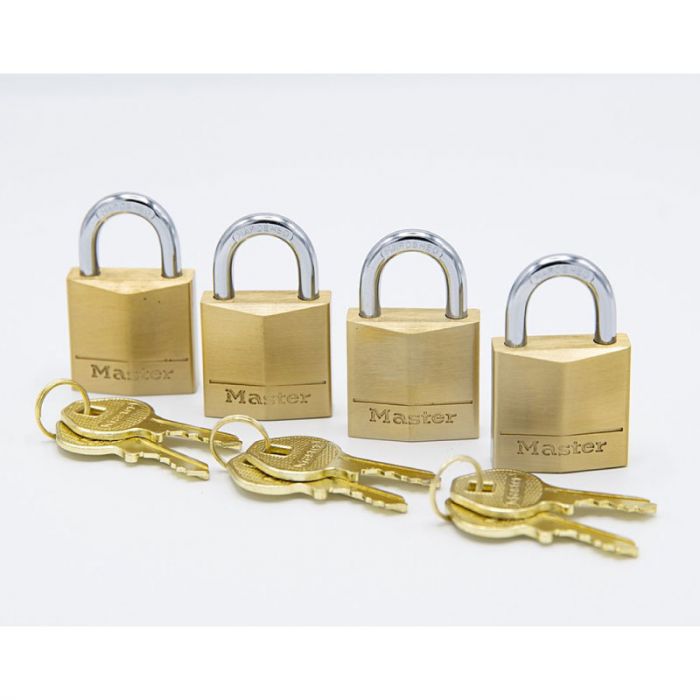 Masterlock Mas.Brass 130EURQ 4pcs Set Standard Padlocks 30mm