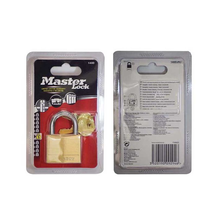 Masterlock Mas.Brass 140D Standard Padlock 40mm