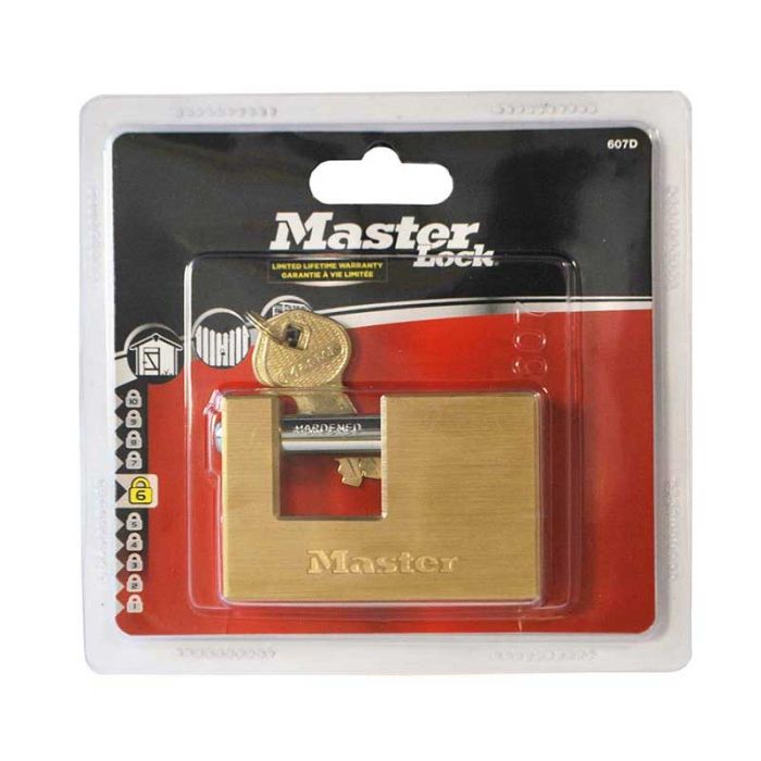 Masterlock Mas.Brass 607D Rectangular Padlock 76mm