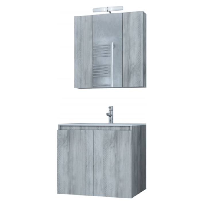 Verona 60cm 5FVR060GV Grey  Basin Cabinet Mirror Set Bathroom Furniture