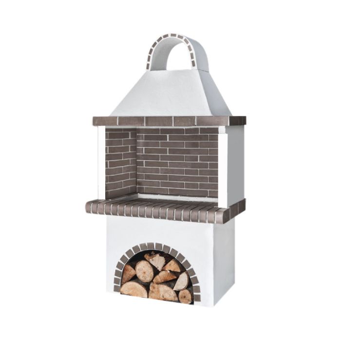 Greek Grey Large Firebrick BBQ (Without Frame)