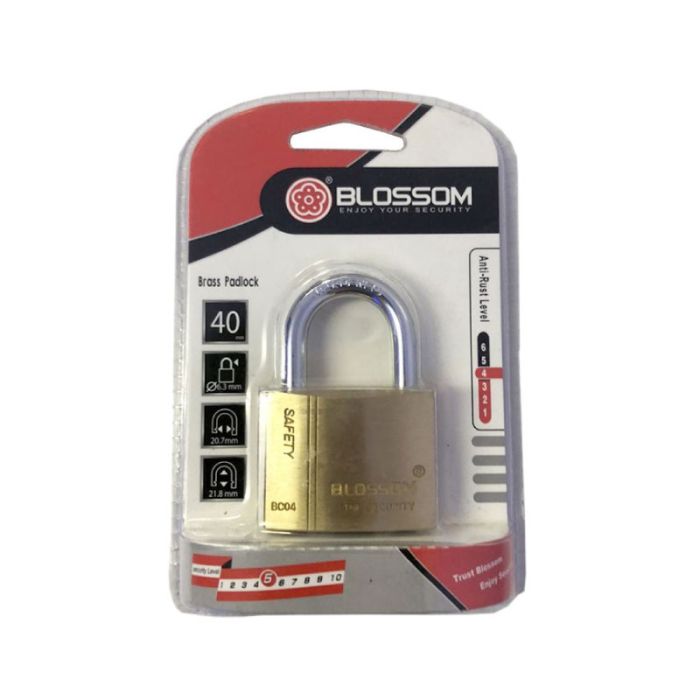 Blossom Brass Standard Padlock 40mm