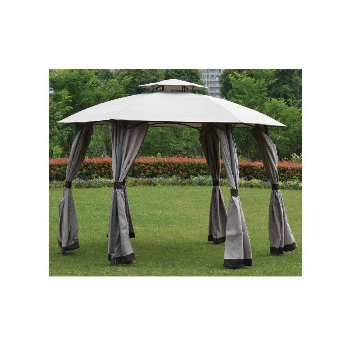 Home Africa Steel Polyester Gazebo Brown 3.6X2.6m