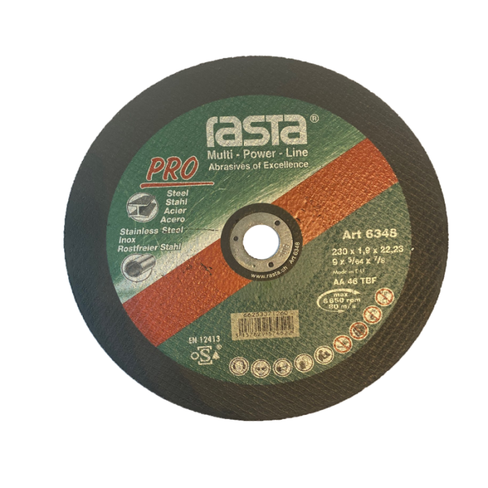 Rasta S/S - Inox Cutting Disc 9" 230x1.9x22.23mm