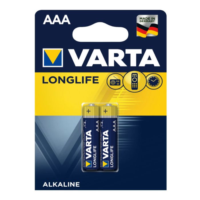 Varta Long Life Alkaline AAA Batteries Pack Of 2