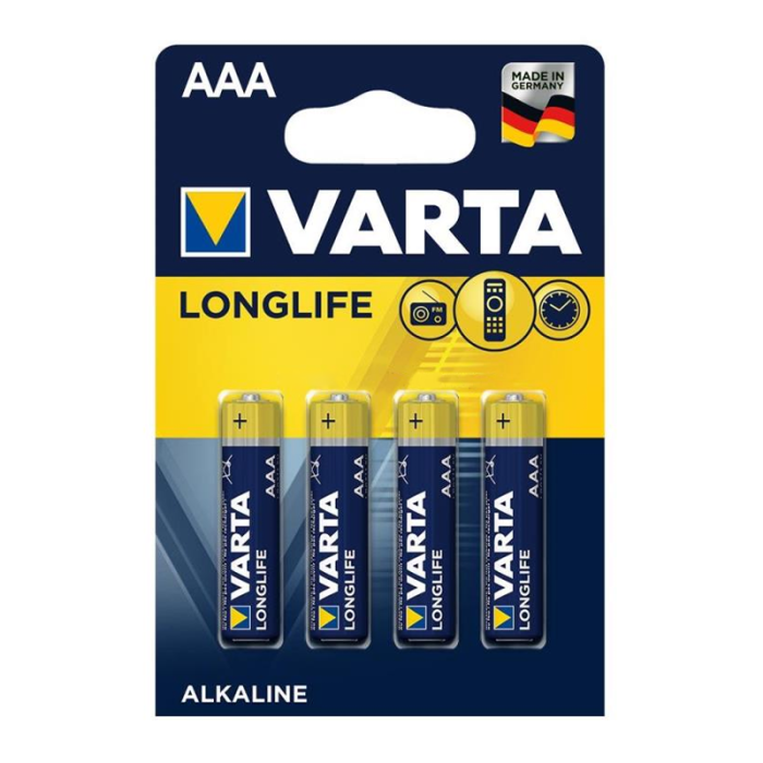 Varta Long Life Alkaline AAA Batteries Pack of 4