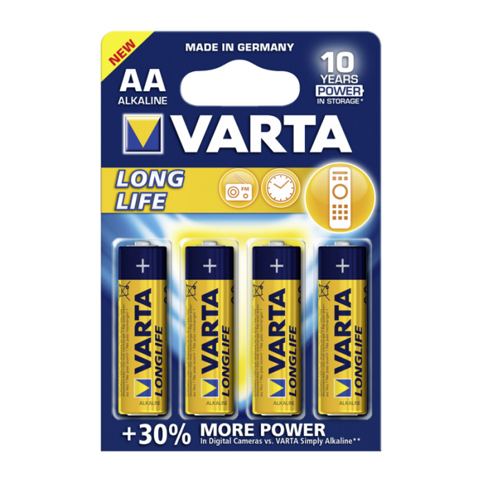 Varta Long Life High Energy Alkaline AA Batteries Pack of 4