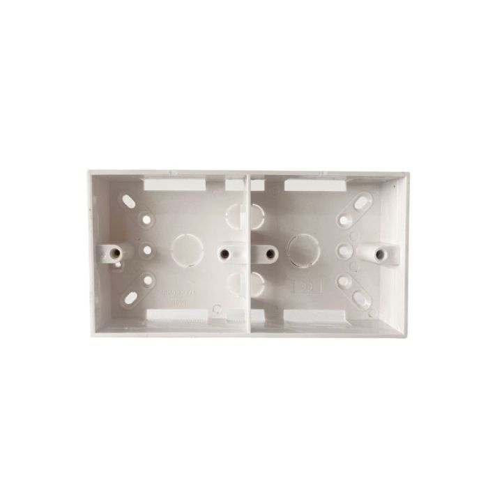 Dual Pattress Wall Back Box White 2-Gang 848D