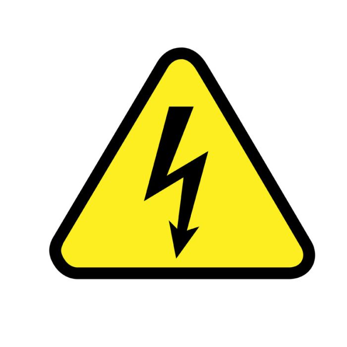 Danger Electric Shock Risk Hazard Sign 95x95mm