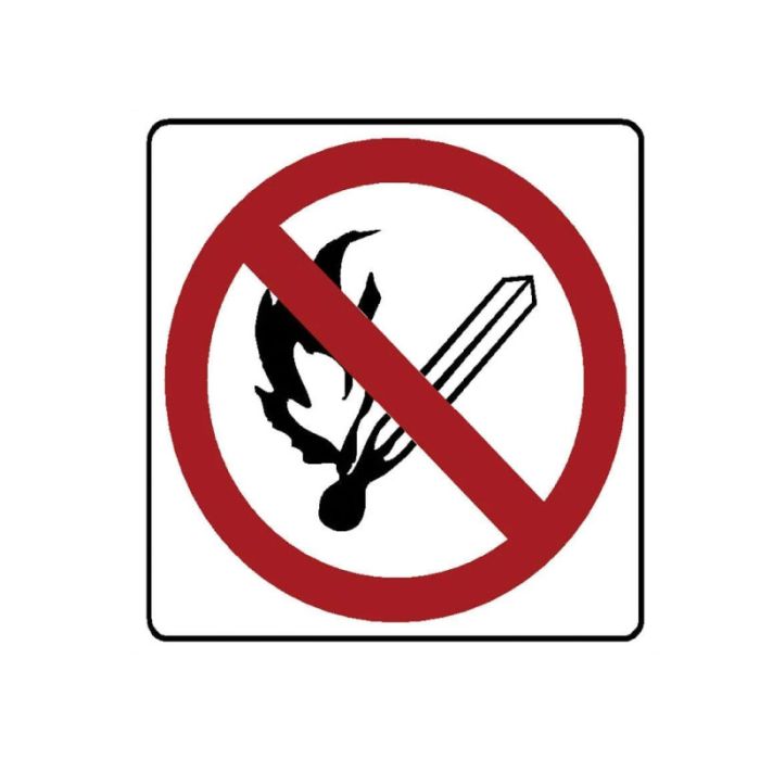 No Naked Flame Fire Safety Sign 95x95mm