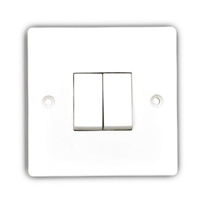 Swe W304 2-Gang 2-Way White Light Switch