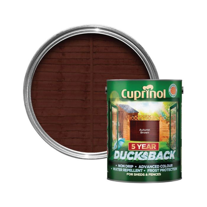 Cuprinol Ducksback Autumn Brown 5L Wood Preserver Shed & Fences