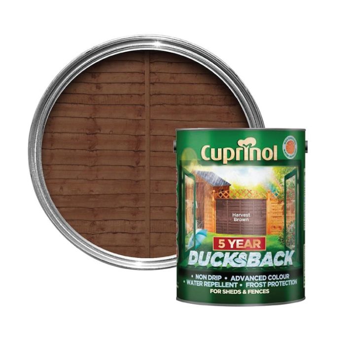 Cuprinol Ducksback Harvest Brown 5L Wood Preserver Shed & Fences