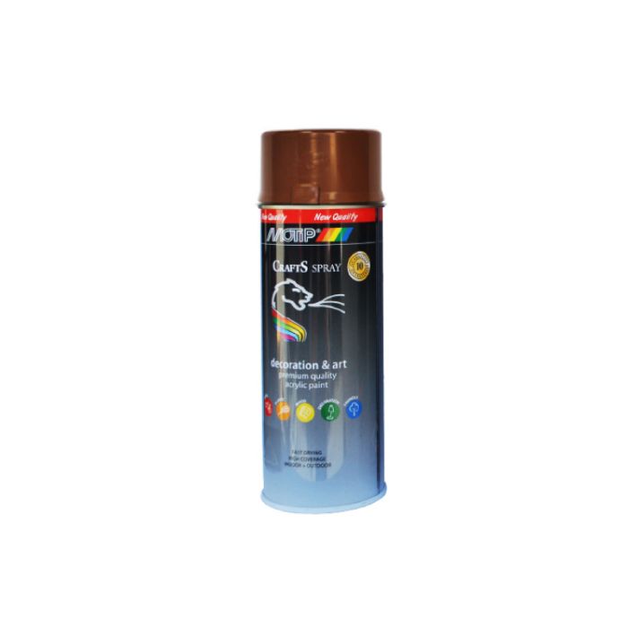 Motip Spray Paint Acrylique Crafts Gloss Light Brown RAL-8002 400ml