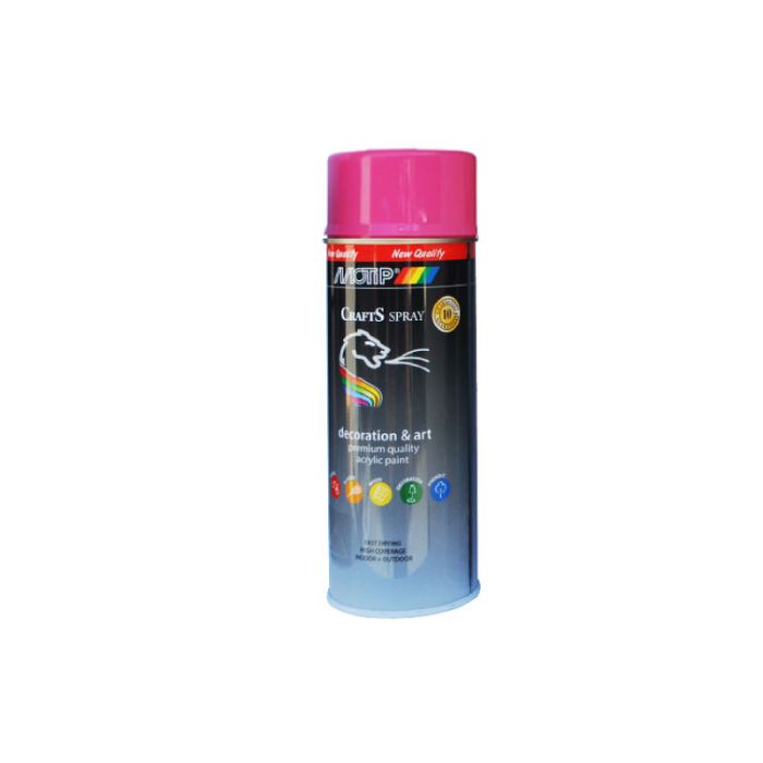 Motip Spray Paint Acrylique Crafts Gloss Pink RAL-4003 400ml