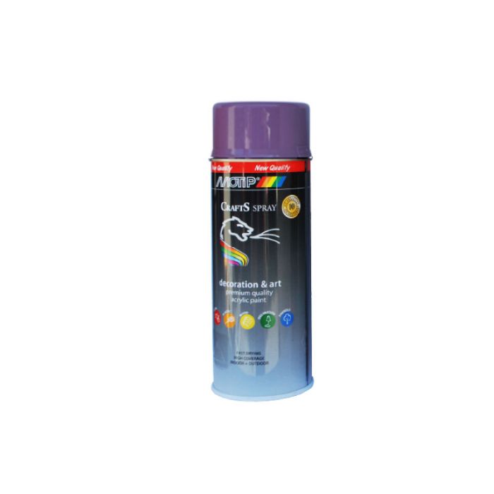 Motip Spray Paint Acrylique Crafts Gloss Purple RAL-4005 400ml