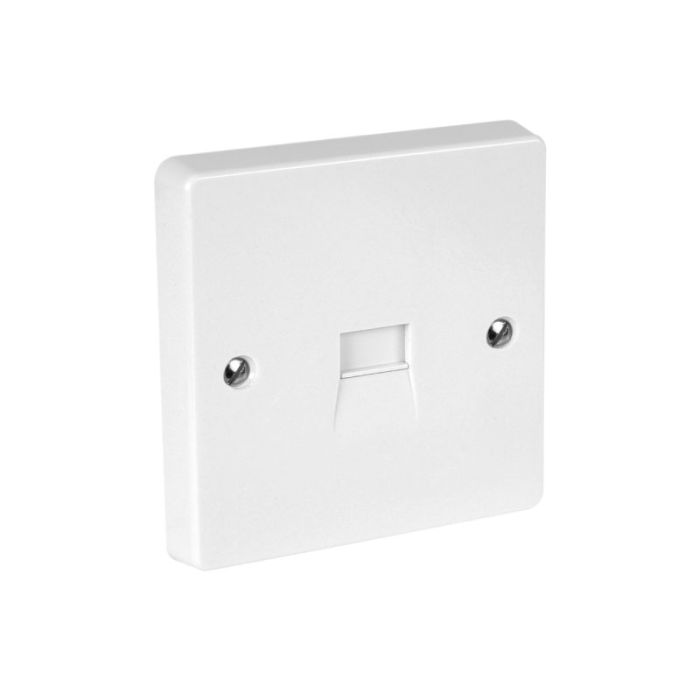 Swe W438 1-Gang White Telephone Socket