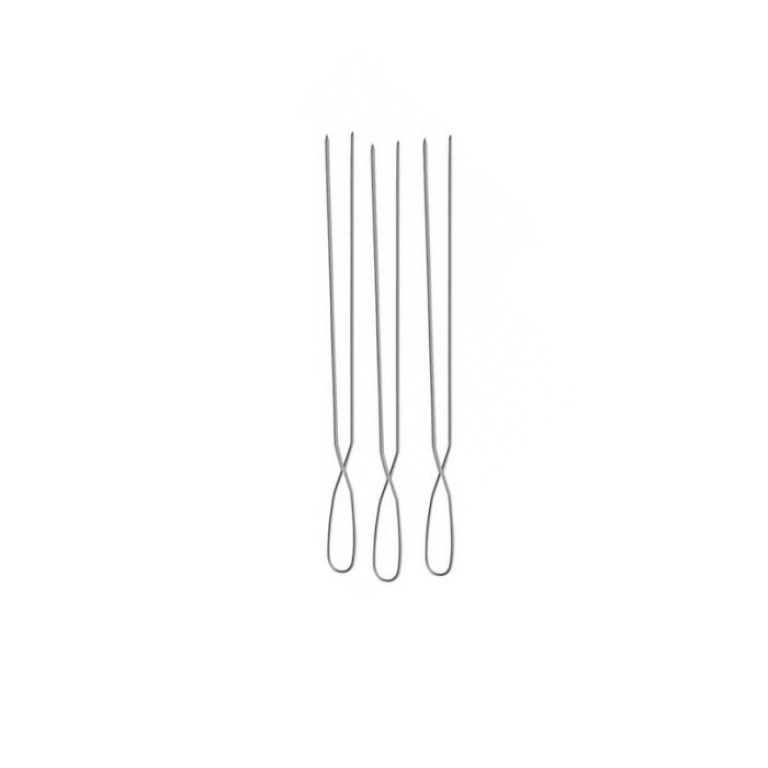 Small Stainless Steel 3pcs Set Double BBQ Skewers
