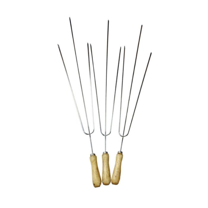 Small Stainless Steel 3 Pcs Set Τriple BBQ Skewers