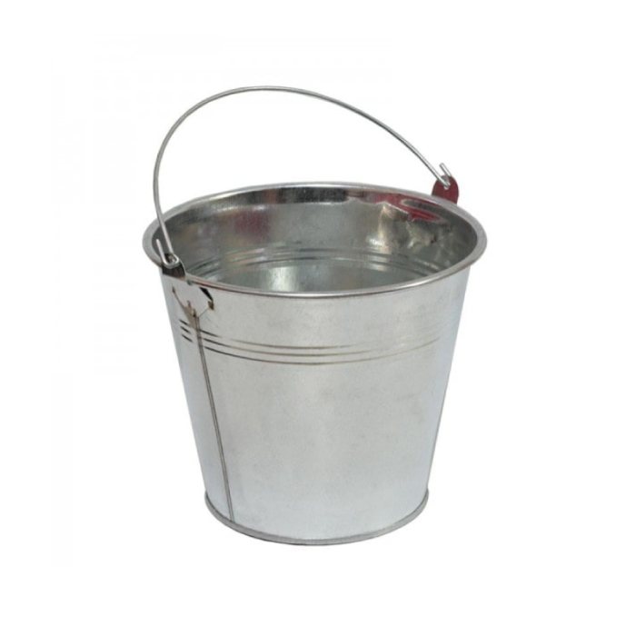 Bormann 12L Silver Round Galvanized Bucket