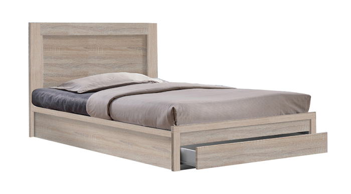 Life E-00016617 (EM3633,2) Beige Wood 90x200cm Storage Single Bed