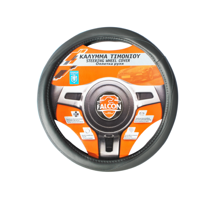 Falcon Leather 37-39cm Grey Steering Wheel Glove