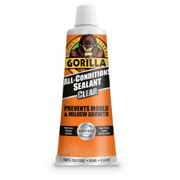 Gorilla Mould Resistant Silicone Sealant Clear 80ml