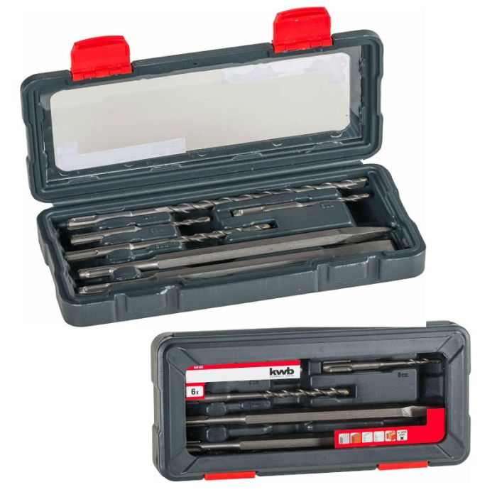 Kwb 6pcs Chisel & Rotary Hammer Bit SDS Plus Drill Set