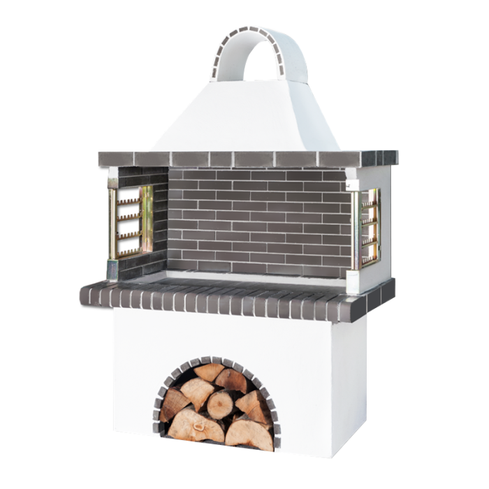 Greek Grey Large Firebrick BBQ (With Frame)