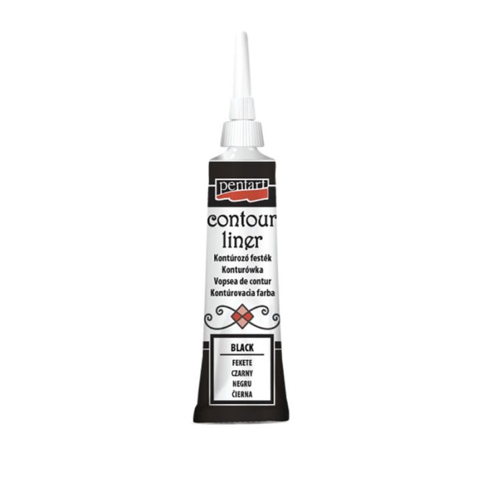 Pentart Contour Liner 20ml Black Decoupage