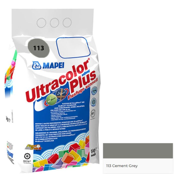 Mapei Ultracolor Plus Cement Grey (113) Tile Grout 5KG