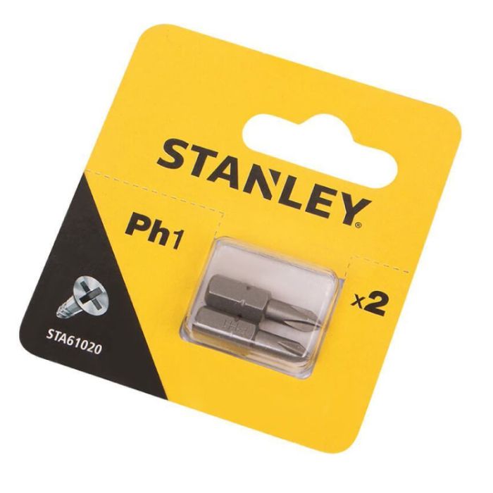 Stanley STA61020 25mm 2Pcs Ph1 Screwdriver Bits