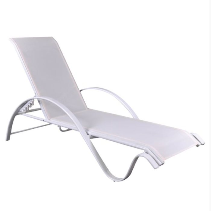 Next Aluminium Textiline White Adjustable Backrest Sunbed