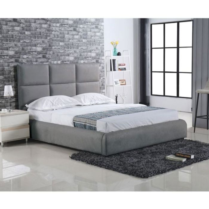 Maxim E-00020709 (E8080,3) Grey 160x200cm Double Bed