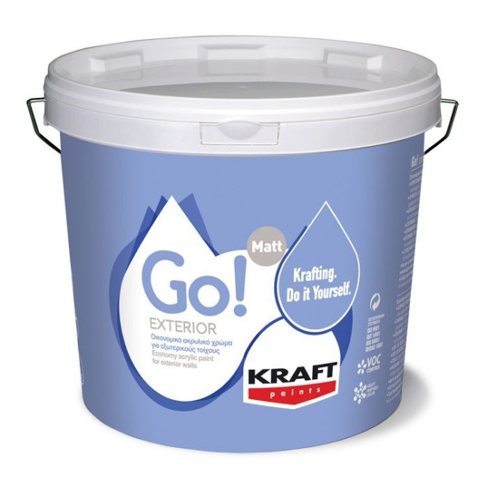 Kraft Go Ακρυλικό Χρώμα Λευκό 9L