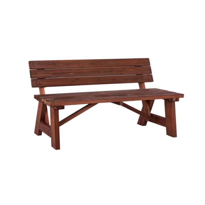 Abbey 2Seater Wooden Fir - Walnut Garden Bench