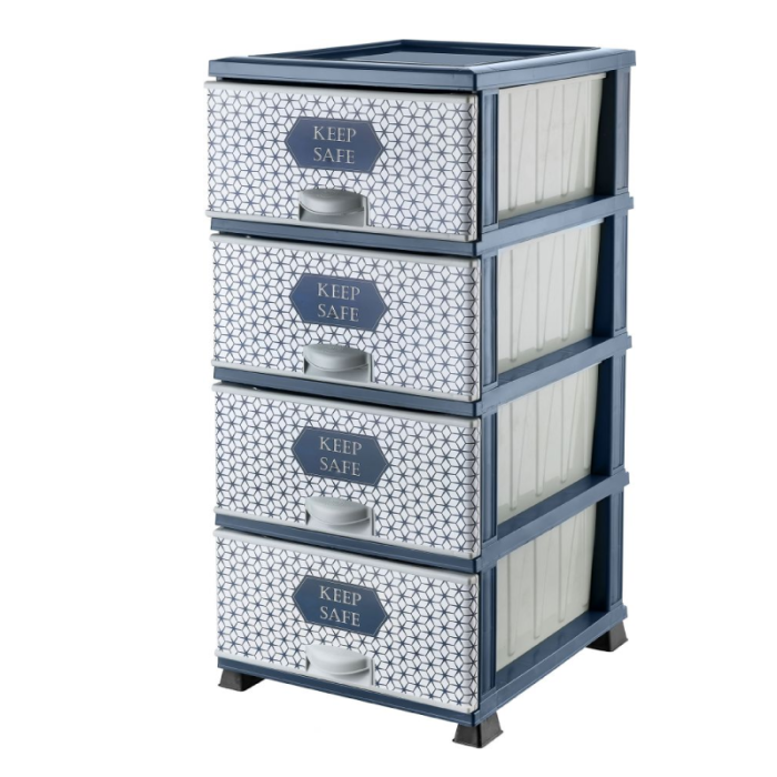 VS 4 Drawer Stackable Plastic Drawer Unit