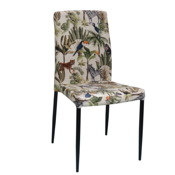 Zuzu 03-0679 Velvet Metal Mutlicolour Black Indoor Dining Chair