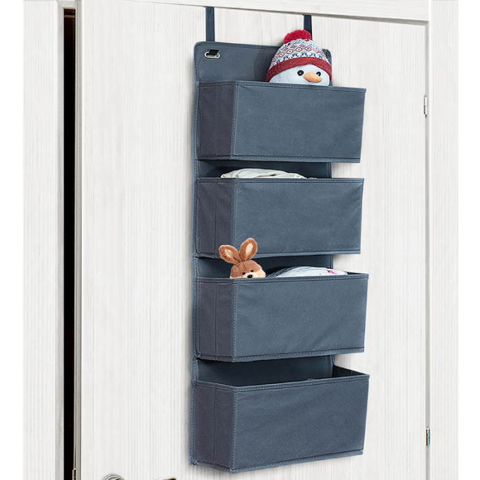 Tat Cozy 4 Tier Fabric Grey Hanging Storage Organizer