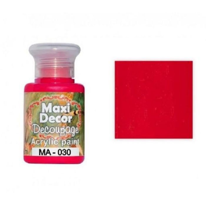 Maxi Decor 60ML Fire Red Acrylic Paint