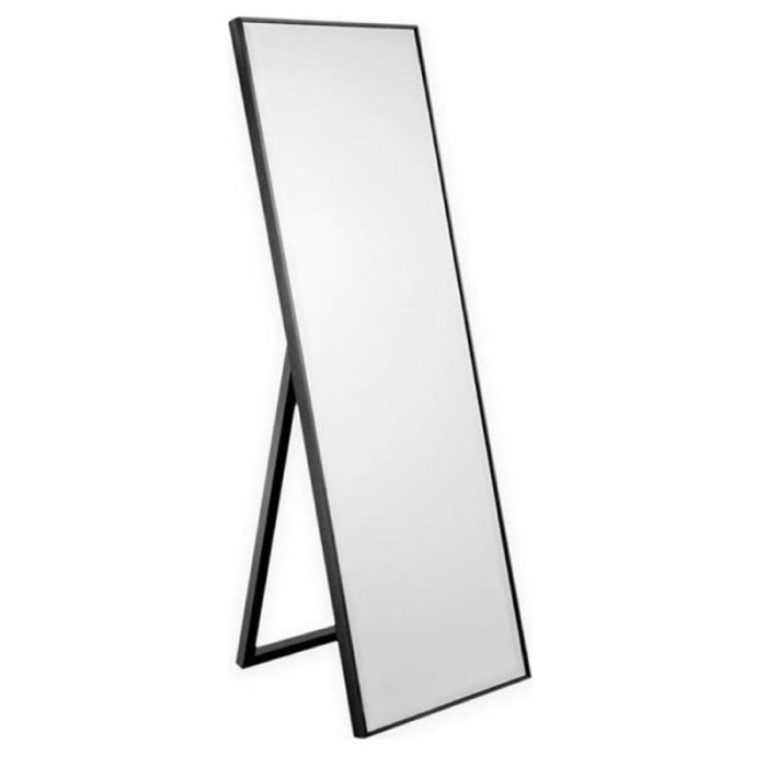 Helsinki 40x160cm Wood Paulownia Black Floor Mirror