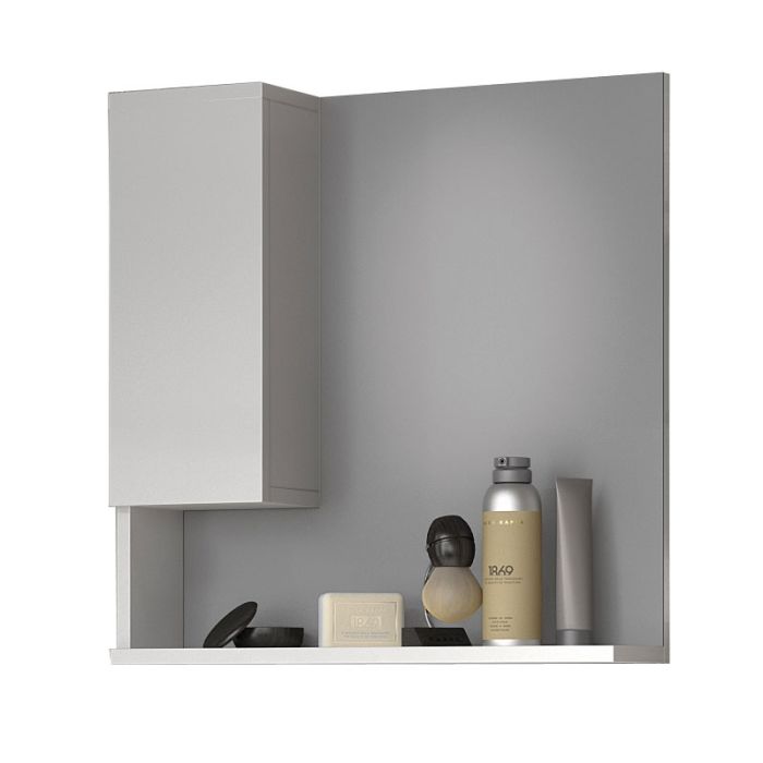 Pra 377932 52x67x13.5cm White Chipboard Bathroom Cabinet Mirror