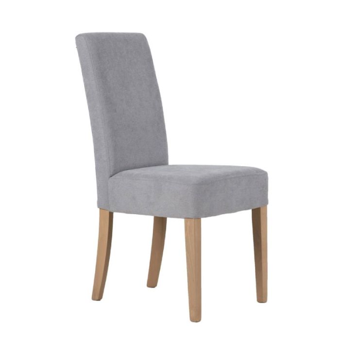 Dalu 03-0618 Chenille Light Grey Sonoma Solid Wood Beech Indoor Dining Chair