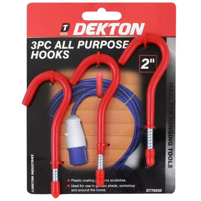 Dekton 3pcs All Purpose Utility Heavy Duty Storage Hooks