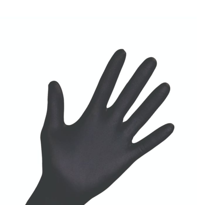 Unic Black Nitrile One Use Gloves S